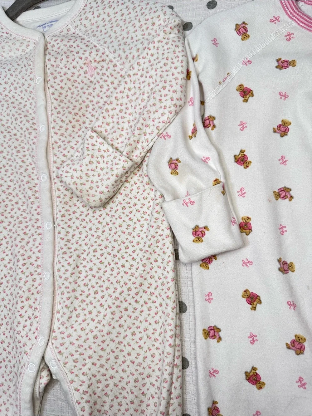 Ralph Lauren baby girls Pink & Cream Teddy- Set of 2